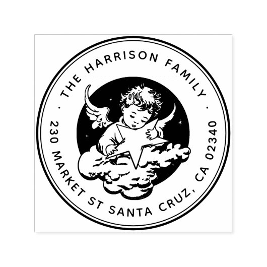 Weihnachtsstern Angel Name & Rücksendeadresse Permastempel (Design)