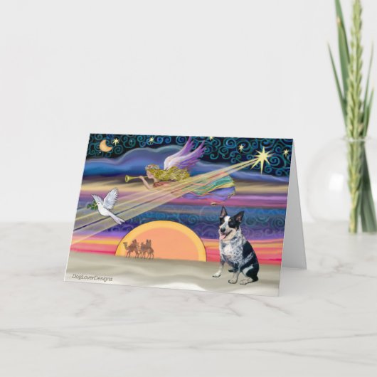 Weihnachtsstern - Australischer Rinderhund Feiertagskarte (Vorderseite)