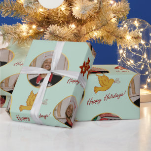 Weihnachtsstern & Benutzerdefiniertes Foto Geschenkpapier