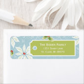 Weihnachtsstern | Blue Holiday Address Labels (Insitu)