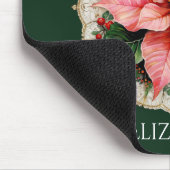 Weihnachtsstern-Blumen im Vintage-Stil Mousepad (Ecke)