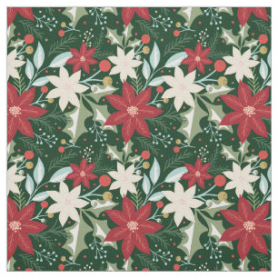 Weihnachtsstern-Blumen-Weihnachtsfeier Stoff