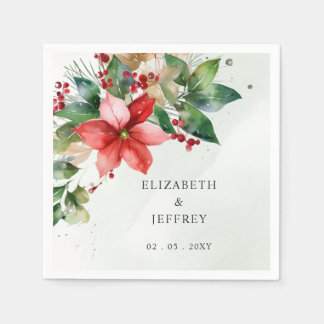 Weihnachtsstern-Blumen-Winter-Weihnachts-Kranz-Hoc Serviette