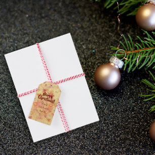 Weihnachtsstern bordeauxrot Typografie Geschenkanh Geschenkanhänger