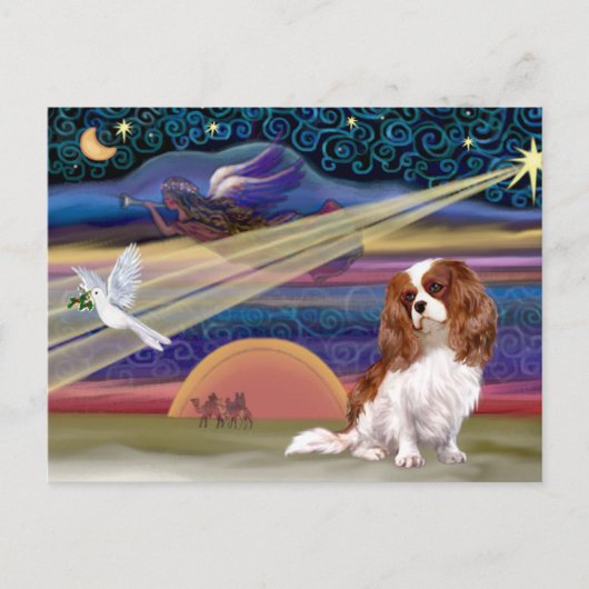 Weihnachtsstern - Cavalier (Blenheim) Feiertagspostkarte (Vorderseite)