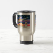 Weihnachtsstern - Cocker Spaniel (Buff) Reisebecher (Vorderseite Links)