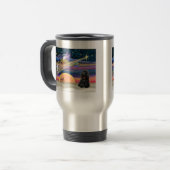 Weihnachtsstern - Cocker Spaniel (schwarz) Reisebecher (Vorderseite Links)