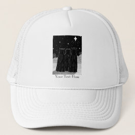 Weihnachtsstern drei Könige schwarz & weiß saisona Truckerkappe