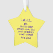 Weihnachtsstern/Eltern zur Tochter/Sie schwingen w Ornament (Vorderseite)