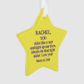 Weihnachtsstern/Eltern zur Tochter/Sie schwingen w Ornament (Vorderseite)