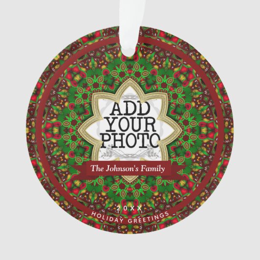 Weihnachtsstern Familiengepäck Foto Plakat Ornament (Vorderseite)