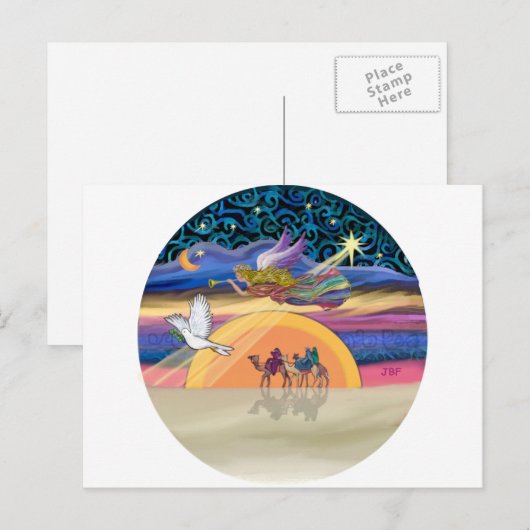 Weihnachtsstern Feiertagspostkarte (Vorne/Hinten)