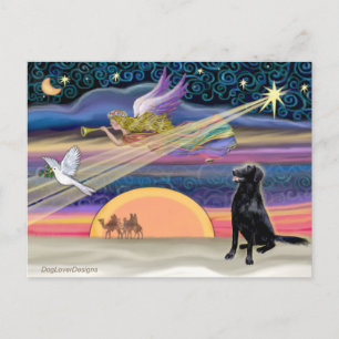 Weihnachtsstern - Flat Coated Retriever Feiertagspostkarte