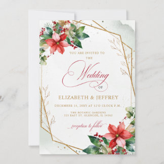 Weihnachtsstern Floral Winter Weihnachten Hochzeit Einladung