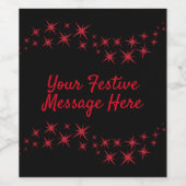 Weihnachtsstern Flourish Weinetikett (Einzelnes Label)
