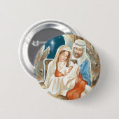 Weihnachtsstern-Geburt Christis-Malerei Button (Vorne & Hinten)