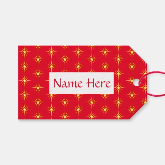 Weihnachtsstern Geschenkanhänger (Vorderseite (Horizontal))