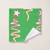 Weihnachtsstern Grün Urlaub  Badhandtuch Set (Waschlappen)