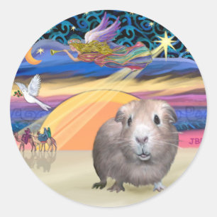 Weihnachtsstern - Guinea Runder Aufkleber