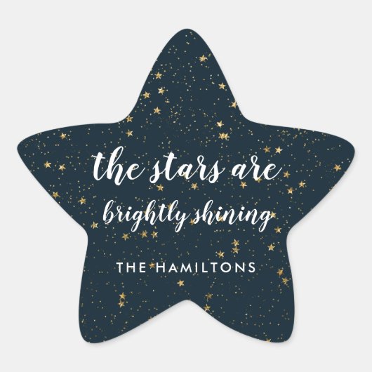 Weihnachtsstern | hell leuchten | Familie Stern-Aufkleber (Vorderseite)