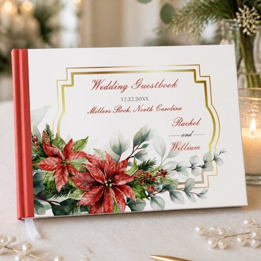 Weihnachtsstern-Hochzeitsgästebuch Gästebuch