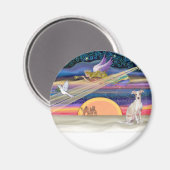 Weihnachtsstern - Italienischer Windhund 5 Magnet (Vorderseite/Rückseite)