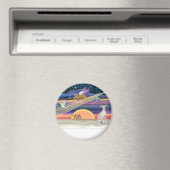 Weihnachtsstern - Italienischer Windhund 5 Magnet (In Situ (Geschirrspüler))