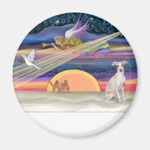 Weihnachtsstern - Italienischer Windhund 5 Magnet