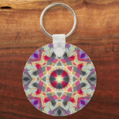 Weihnachtsstern Jolly Gray Fun Lila Bright Pink Schlüsselanhänger (Vorderseite)