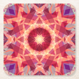 Weihnachtsstern Jolly Red Fun Lila-hell-gelb Rechteckiger Pappuntersetzer