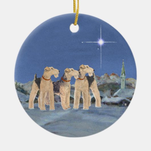 Weihnachtsstern Keramik Ornament (Vorne)