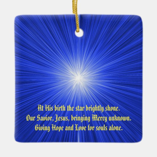 Weihnachtsstern Keramikornament (Vorderseite)