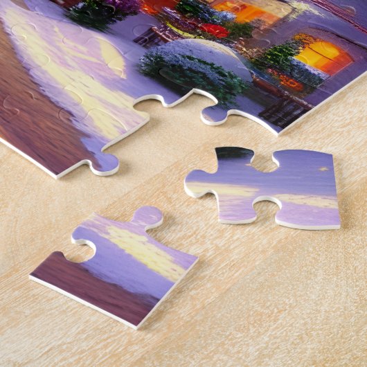 Weihnachtsstern leuchten über einem Weihnachtsbaum Puzzle (Seite)