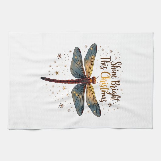 Weihnachtsstern-Libelle Geschirrtuch (Horizontal)