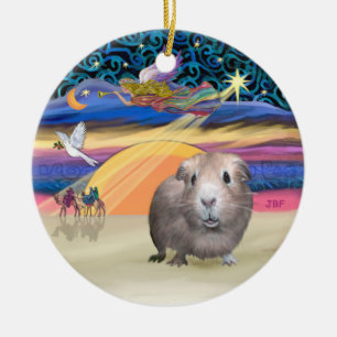 Weihnachtsstern - Meerschweinchen #2 Keramikornament