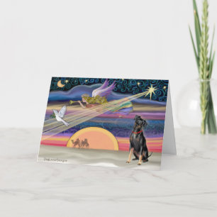 Weihnachtsstern - Miniaturpinscher 1 Feiertagskarte