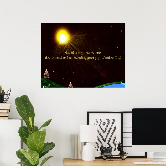 Weihnachtsstern mit Scripting Poster (Heimbüro)