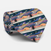 Weihnachtsstern - Mops (zwei, fawn + schwarz) Krawatte (Gerollt)