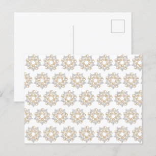Weihnachtsstern-Muster Gold Silber Kalligrafie-Kun Postkarte