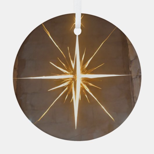 Weihnachtsstern Ornament Aus Glas (Rückseite)