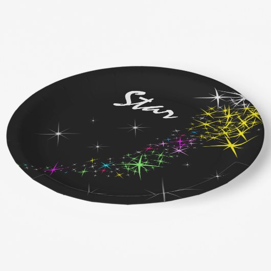 Weihnachtsstern Pappteller (Schrägansicht)