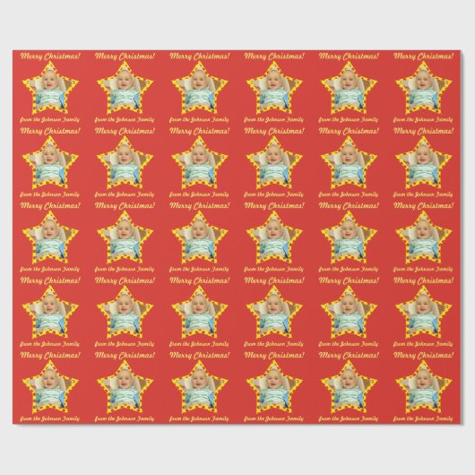 Weihnachtsstern Personaized Geschenkpapier (Flach)