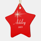 Weihnachtsstern - Personalisiertes Ornament (Links)