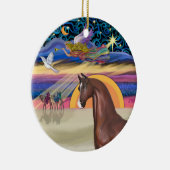Weihnachtsstern - Pferd (braun) Keramikornament (Rechts)