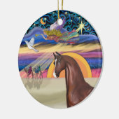 Weihnachtsstern - Pferd (braun) Keramikornament (Links)