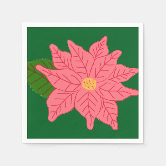 Weihnachtsstern Pink Serviette (Vorderseite)