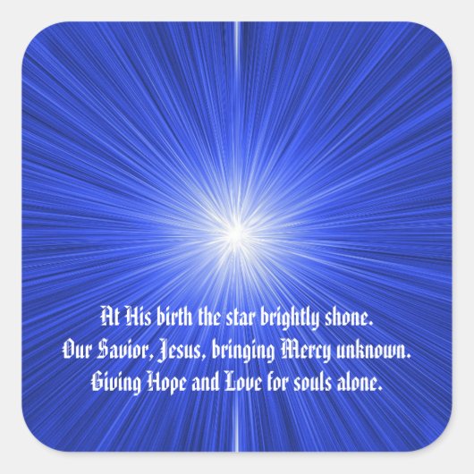 Weihnachtsstern Quadratischer Aufkleber (Vorderseite)