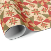 Weihnachtsstern-Quilt Geschenkpapier (Rolleneckpunkt)