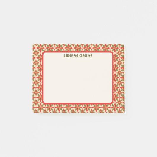Weihnachtsstern-Quilt Post-it Klebezettel (Vorderseite)