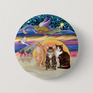 Weihnachtsstern (R) - Drei Katzen (AmSH) Button